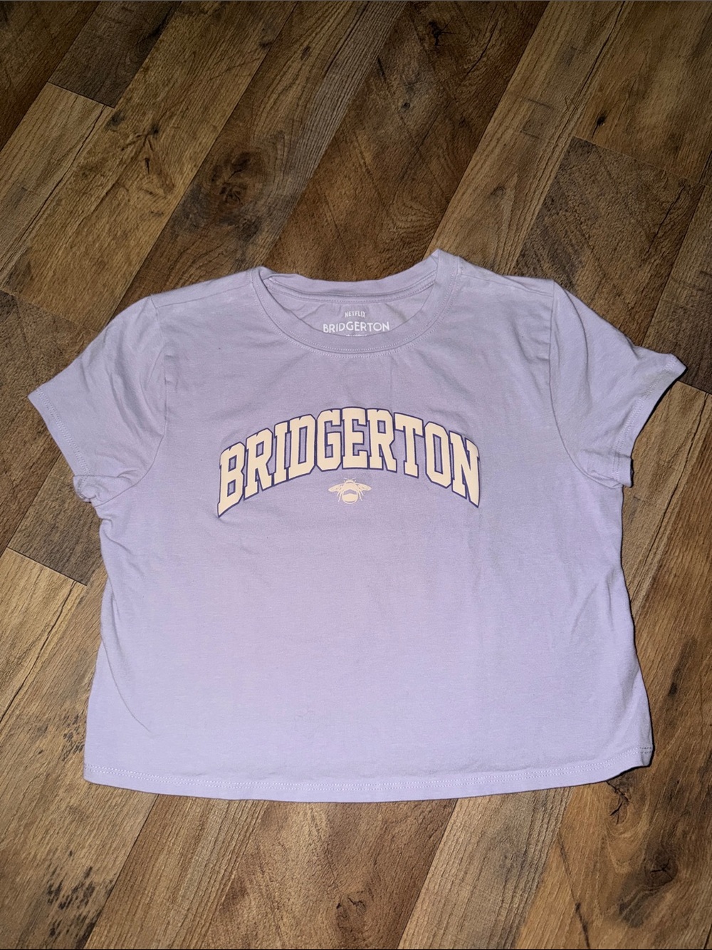 Netflix Bridgerton Logo lavender Crop Top t-shirt XL